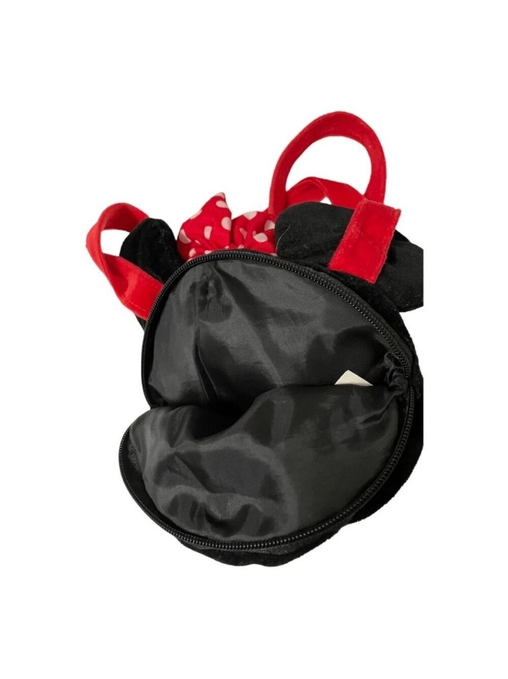 Disney Minnie Mouse Red and Black Plush Purse Shoulder Bag with 3-D Head Zip - Picture 5 of 10